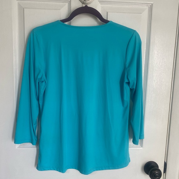 Lulu b V Neck Top XS Turquoise - Picture 6 of 6